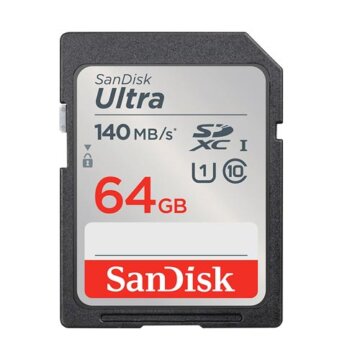 کارت حافظه سندیسک 64GB Ultra SDHC UHS-I 140MB/s
