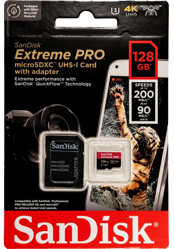 کارت حافظه سندیسک میکرو 128GB Micro EXTREME PRO UHS-I SDXC 200MB/S